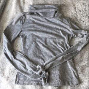 Grey crop turtleneck